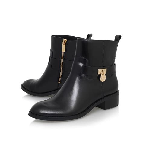 michael kors black leather cut out boots|Michael Kors ryan leather boot.